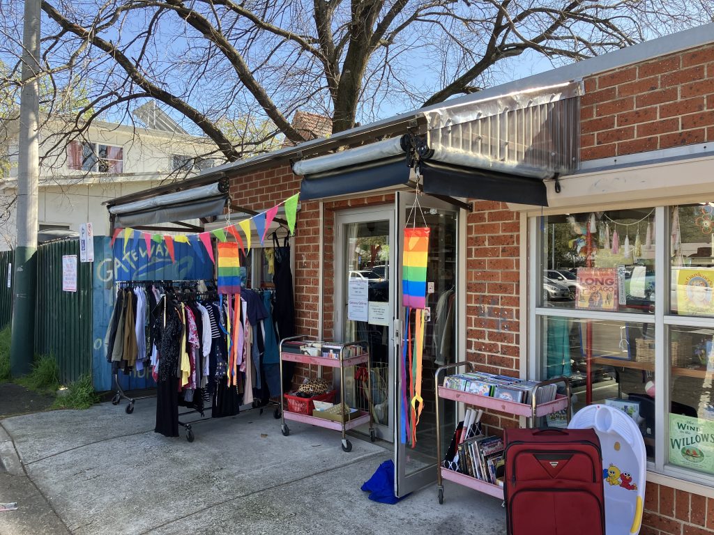 View of the Gateway Op Shop from Gilles St carpark