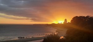 Sunrise over hills at Cowes Phillip Island